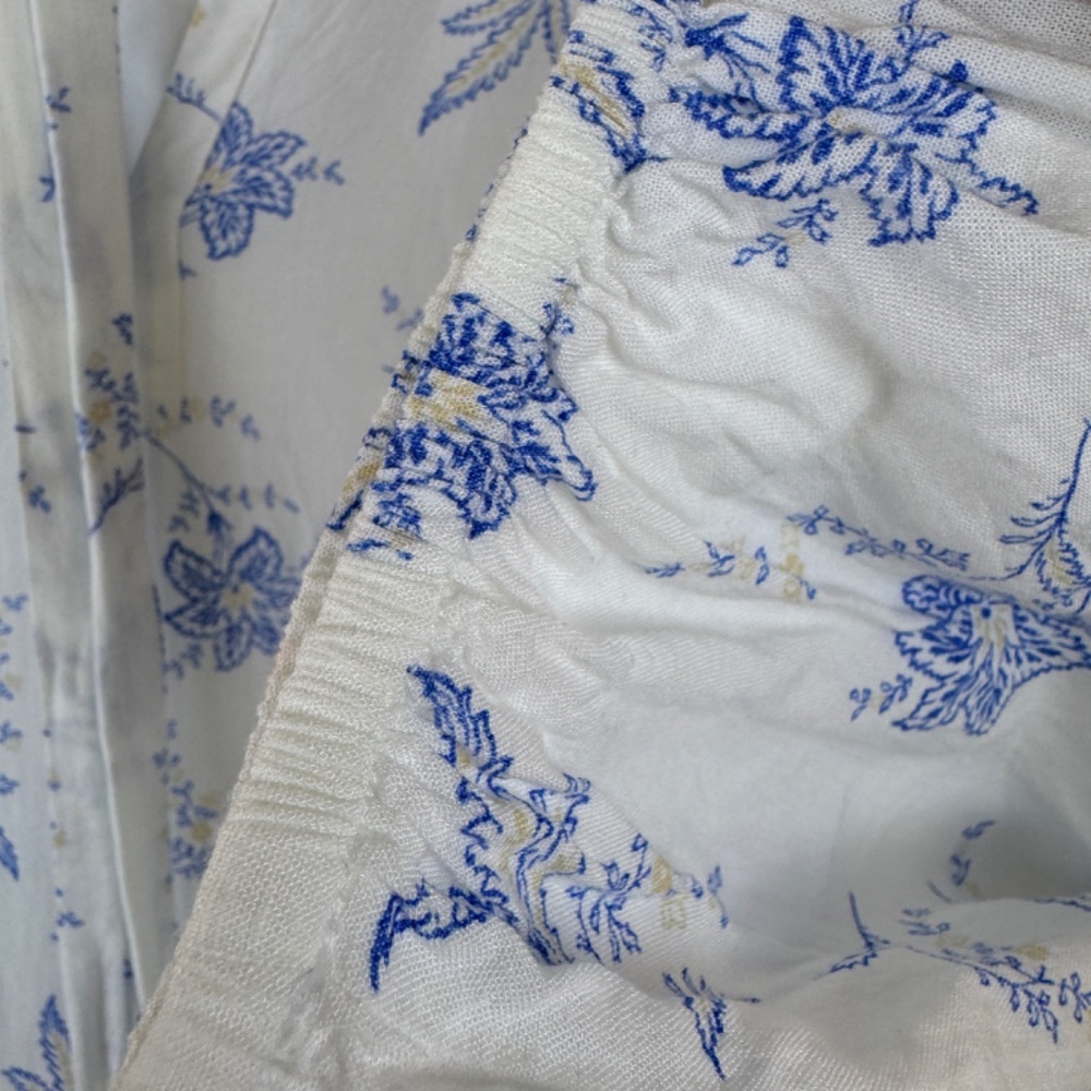 ANN TAYLOR Midi-Maxi Pullover Lightweight Dress White With Blue Flowers - Size S - Picture 7 of 15